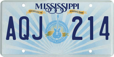MS license plate AQJ214