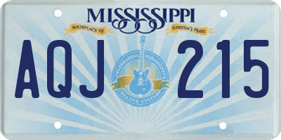MS license plate AQJ215