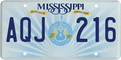 MS license plate AQJ216