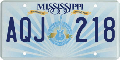 MS license plate AQJ218