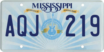 MS license plate AQJ219