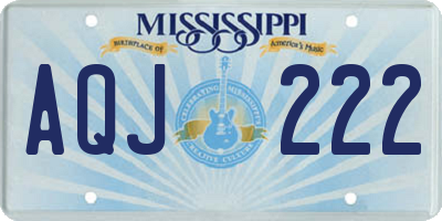 MS license plate AQJ222