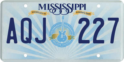 MS license plate AQJ227