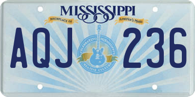 MS license plate AQJ236