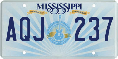 MS license plate AQJ237