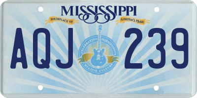 MS license plate AQJ239