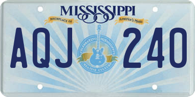 MS license plate AQJ240