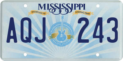 MS license plate AQJ243