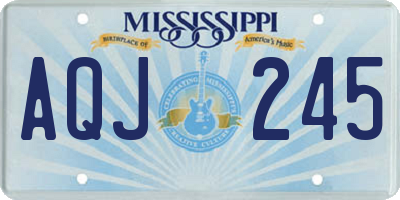 MS license plate AQJ245