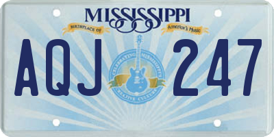 MS license plate AQJ247