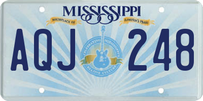 MS license plate AQJ248