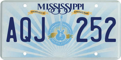 MS license plate AQJ252