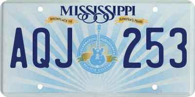 MS license plate AQJ253
