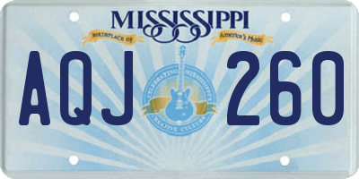 MS license plate AQJ260
