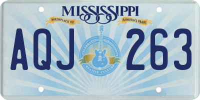 MS license plate AQJ263