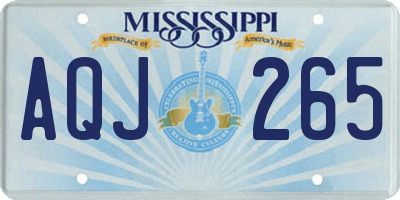 MS license plate AQJ265