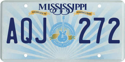MS license plate AQJ272