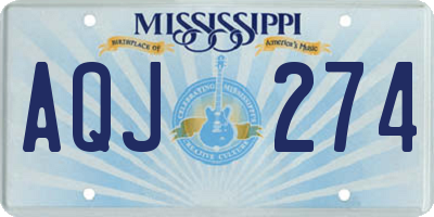 MS license plate AQJ274