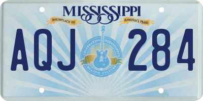 MS license plate AQJ284