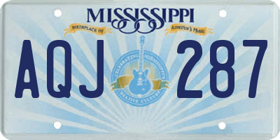 MS license plate AQJ287