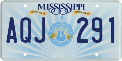 MS license plate AQJ291