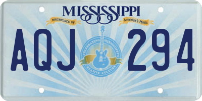MS license plate AQJ294
