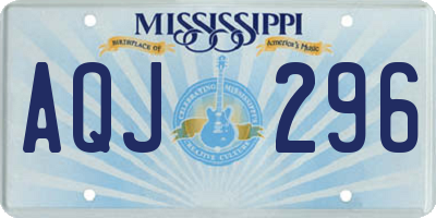 MS license plate AQJ296