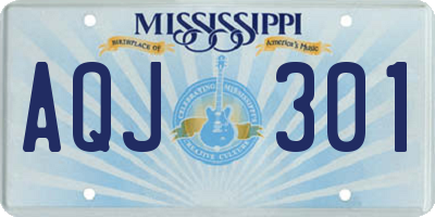 MS license plate AQJ301