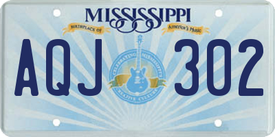 MS license plate AQJ302