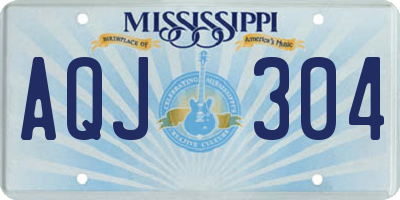 MS license plate AQJ304