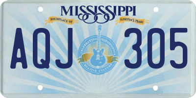 MS license plate AQJ305
