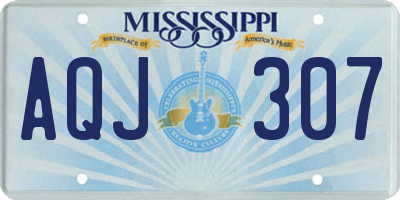 MS license plate AQJ307