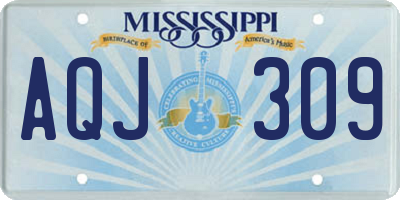 MS license plate AQJ309