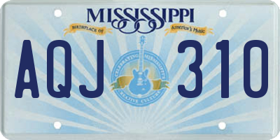 MS license plate AQJ310