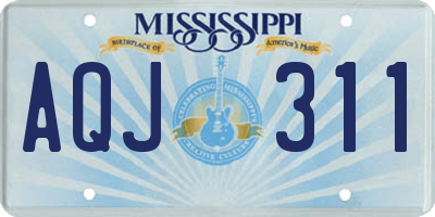 MS license plate AQJ311