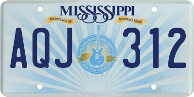 MS license plate AQJ312