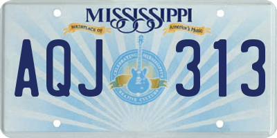 MS license plate AQJ313