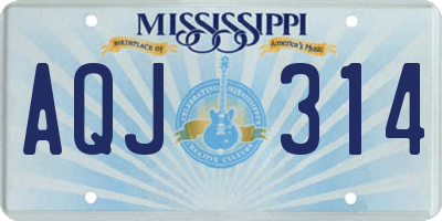 MS license plate AQJ314