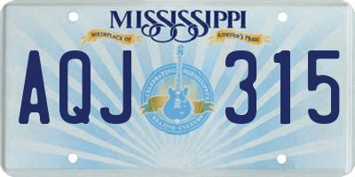 MS license plate AQJ315