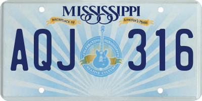 MS license plate AQJ316