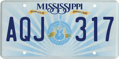 MS license plate AQJ317
