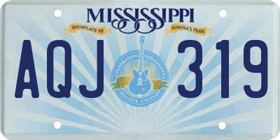 MS license plate AQJ319