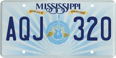 MS license plate AQJ320