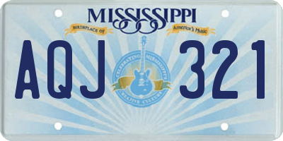 MS license plate AQJ321