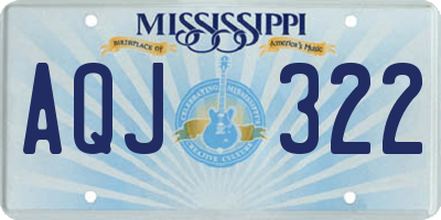 MS license plate AQJ322