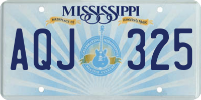 MS license plate AQJ325