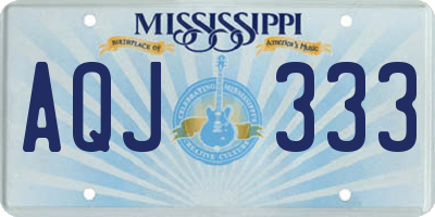 MS license plate AQJ333
