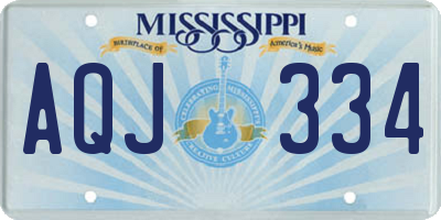 MS license plate AQJ334