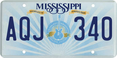 MS license plate AQJ340