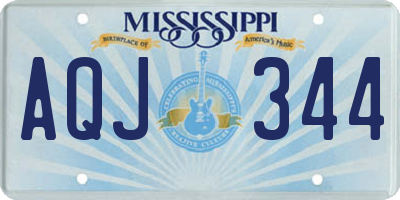 MS license plate AQJ344